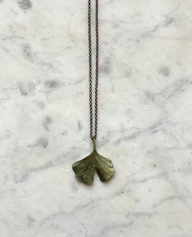 SOLD OUT. Gingko Bronze Necklace