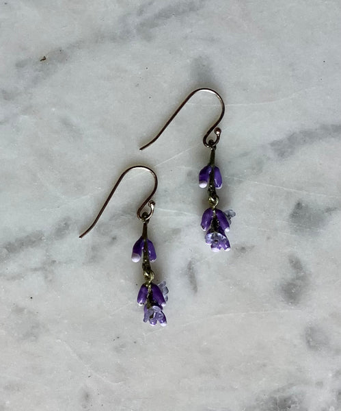 Hand-cast Lavender Earrings