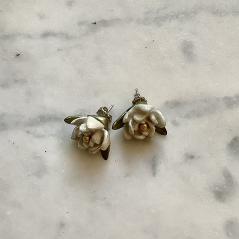 Magnolia Hand-cast Stud Earrings