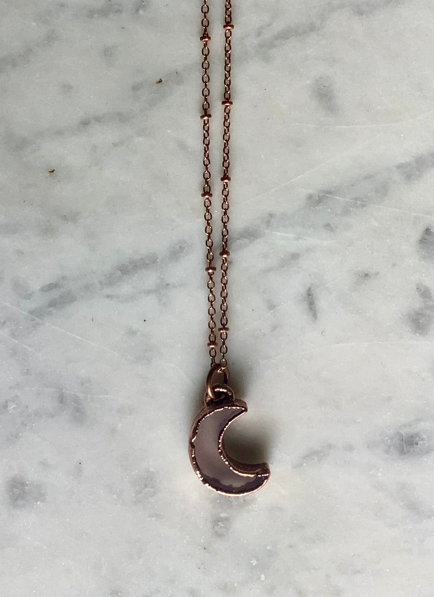 Rose Quartz Moon Necklace