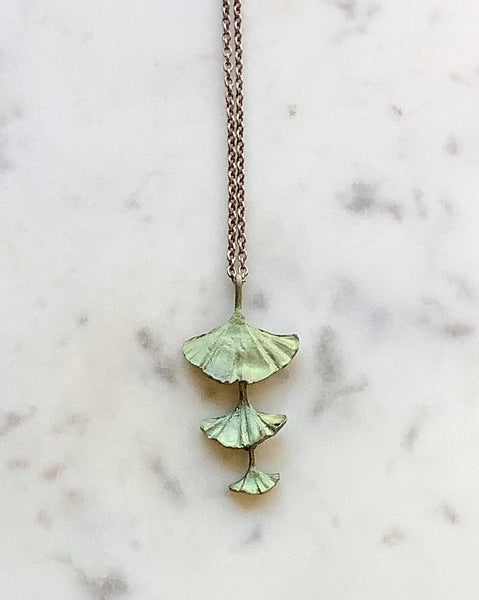 Triple Gingko Necklace