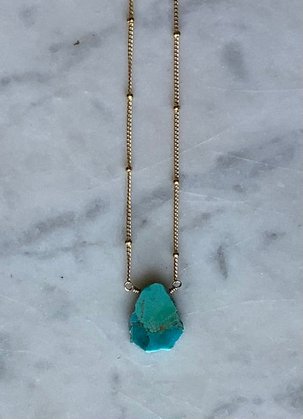 Sliced Turquoise Necklace