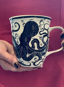 Woodcut Octopus Mug