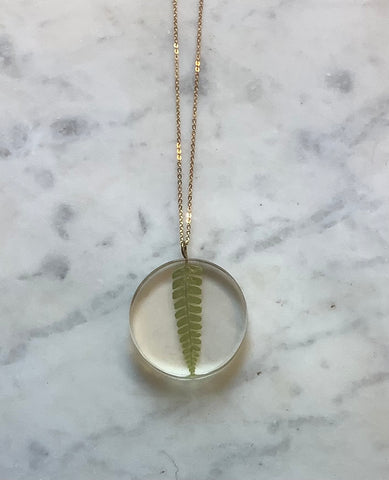 Fern Italian Resin Necklace