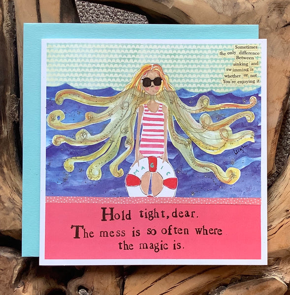 Curly Girl Square Greeting Cards