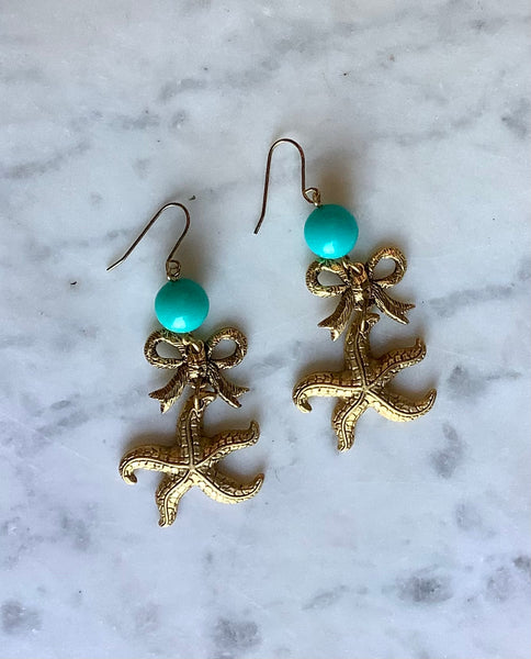 Turquoise Starfish Earrings